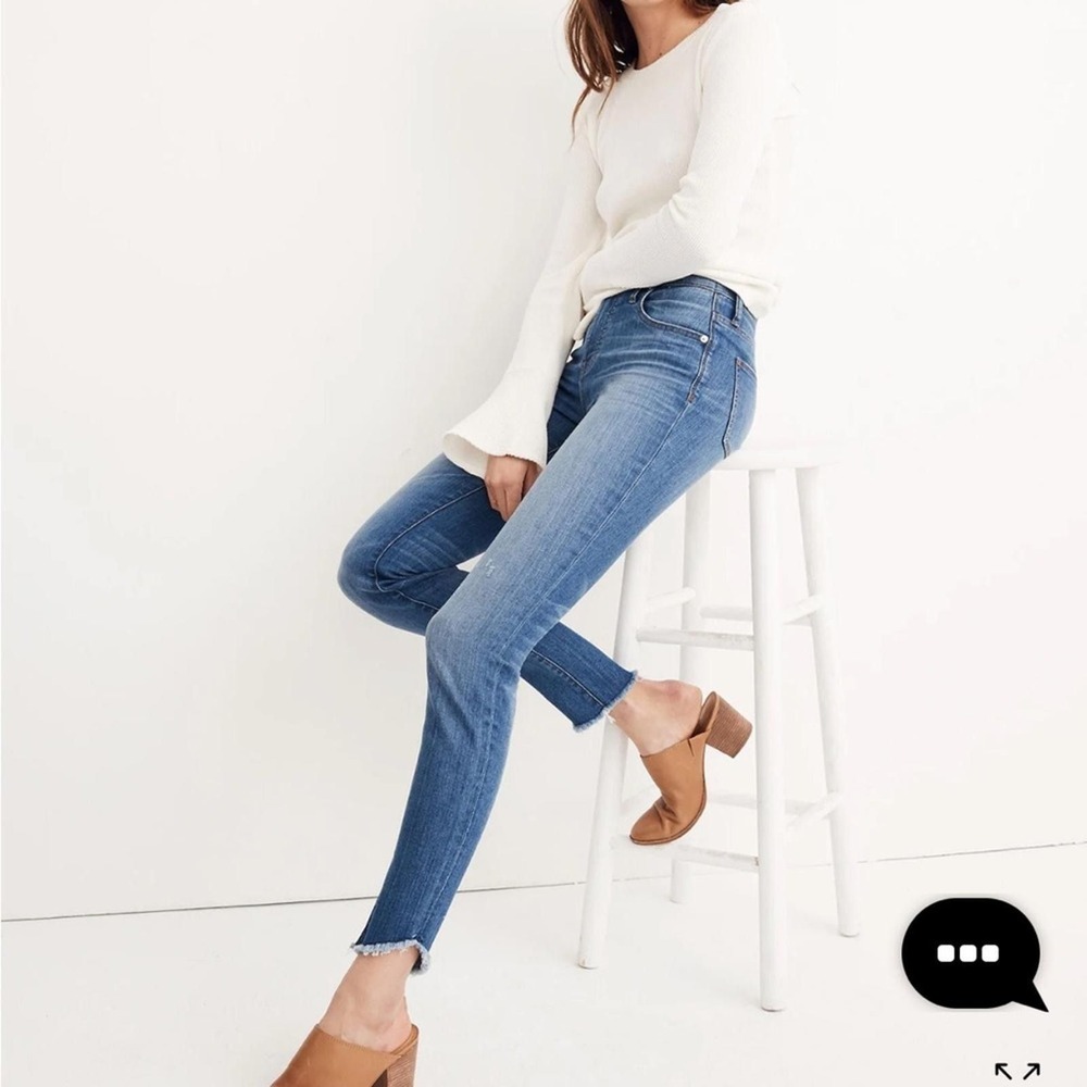 MADEWELL | Women's 10" Chewed Tulip-Hem High-Rise Skinny Jeans, Size 24